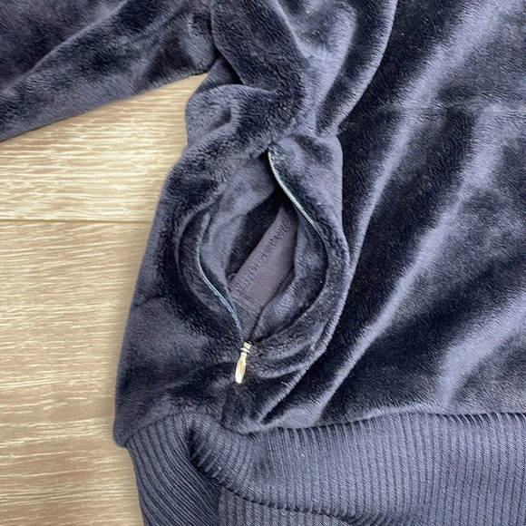 Athleta Girl Navy Feelin’ Great Plush Velour Hoodie Pullover L/12 - Picture 10 of 16